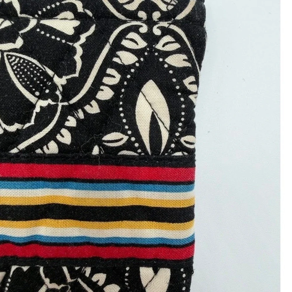 Vera Bradley Black and White Medallion Quilted Cotton Coin Purse Pouch